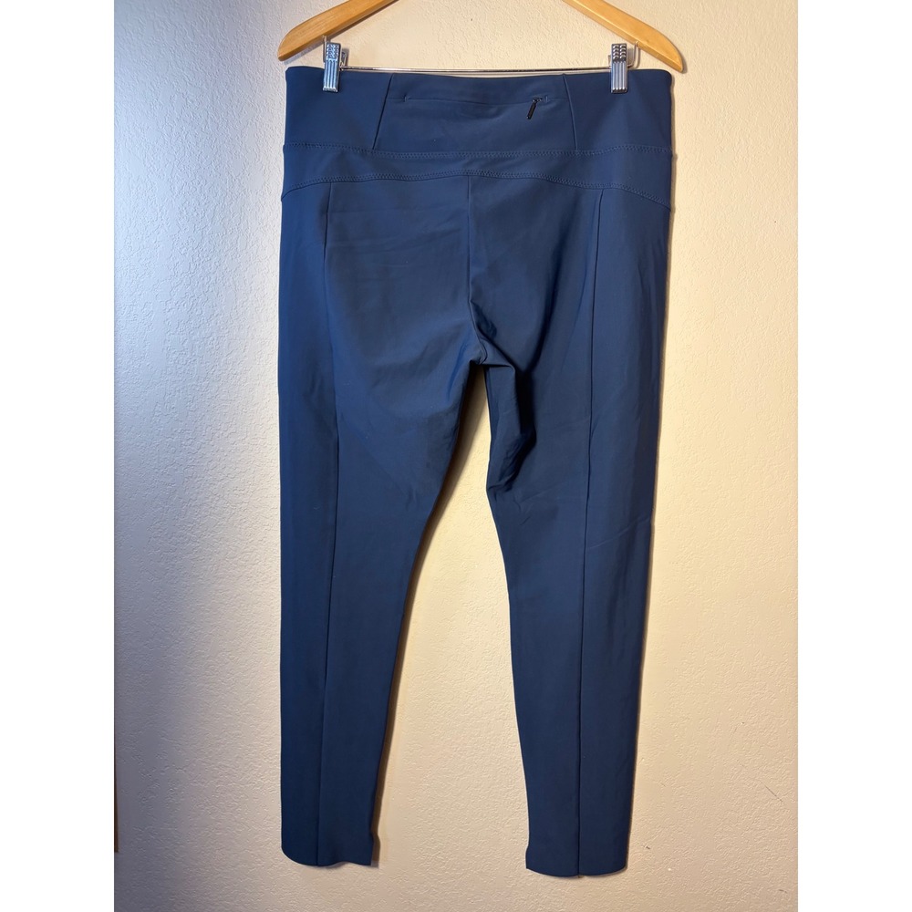 Athleta Headliner Hybrid Tights Navy Blue Ankle Zip Pockets Size L
